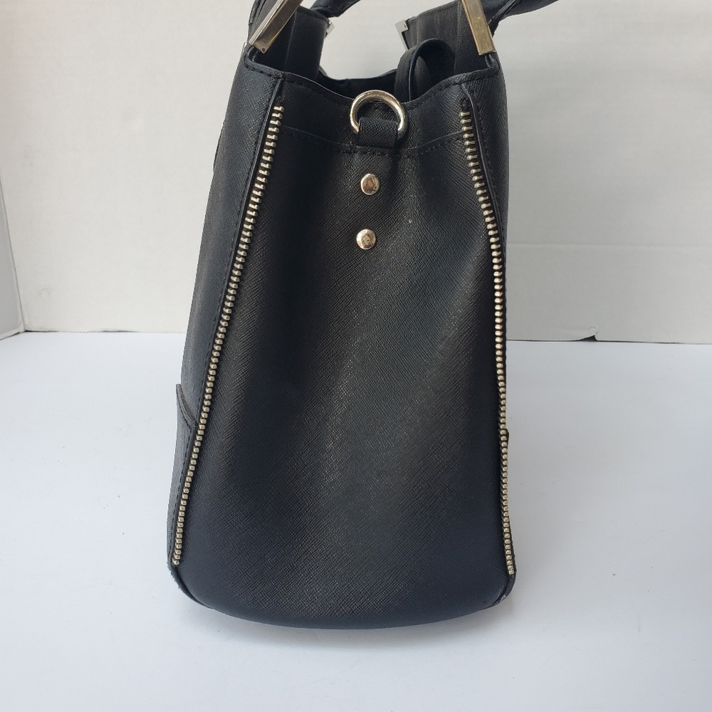 Rebecca Minkoff Leather Regan Bedford Black Gold Amorous Satchel Shoulder Bag - Picture 2 of 12